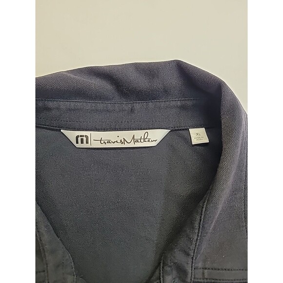 Travis Mathew Golf Polo Shirt Men's XL Black Gray Color Block Short Sleeve - Picture 3 of 9